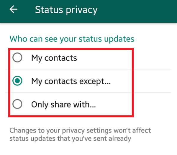 Bisa Mengubah Privasi Status