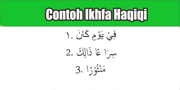 Contoh Bacaan Ikhfa Haqiqi dan Keterangannya